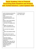 Saylor Academy&colon; Intro to Financial&NewLine;Accounting Exam Questions and Answers&NewLine;with Verified Solutions &vert; Latest Updated 2026&NewLine;