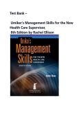TEST BANK - Umiker's Management Skills for the New Health Care Supervisor&comma; 8th Edition &lpar;Ellison&comma; 2025&rpar;&comma;All  Chapters  1-37 FULLY COVERED