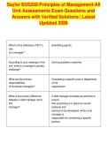 Saylor BUS208 Principles of Management-All&NewLine;Unit Assessments Exam Questions and&NewLine;Answers with Verified Solutions &vert; Latest&NewLine;Updated 2026