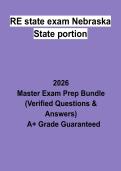 Nebraska Real Estate State Exam &lpar;State Portion&rpar; &vert; Questions & Answers&comma; Practice Test&comma; Study Guide & Revision Notes &vert; Latest 2026 PDF