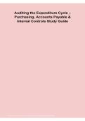 Auditing the Expenditure Cycle Purchasing&comma; Accounts Payable & Internal Controls Study Guide PDF 2026&sol;2027
