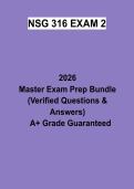 NSG 316 Exam 2 &vert; Questions & Answers&comma; Practice Test&comma; Study Guide & Revision Notes &vert; Latest 2026 PDF