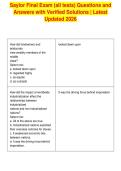 Saylor Final Exam &lpar;all tests&rpar; Questions and&NewLine;Answers with Verified Solutions &vert; Latest&NewLine;Updated 2026