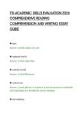 TSI ACADEMIC SKILLS EVALUATION 2026&NewLine;COMPREHENSIVE READING&NewLine;COMPREHENSION AND WRITING ESSAY&NewLine;GUIDE