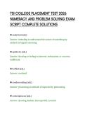 TSI COLLEGE PLACEMENT TEST 2026&NewLine;NUMERACY AND PROBLEM SOLVING EXAM&NewLine;SCRIPT COMPLETE SOLUTIONS