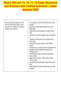 Saylor WH unit 13&comma; 16&comma; 17&comma; 18 Exam Questions&NewLine;and Answers with Verified Solutions &vert; Latest&NewLine;Updated 2026
