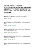 TSI PLACEMENT EXAM 2026&NewLine;MATHEMATICS ALGEBRA AND FUNCTIONS&NewLine;REVIEW FULL PRACTICE QUESTIONS AND&NewLine;ANSWERS&NewLine;