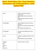 Saylor- World History Unit 1 Exam Questions&NewLine;and Answers with Verified Solutions &vert; Latest&NewLine;Updated 2026