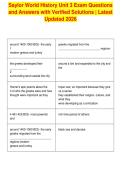 Saylor World History Unit 3 Exam Questions&NewLine;and Answers with Verified Solutions &vert; Latest&NewLine;Updated 2026