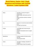 World History- Saylor- Unit 1 Exam&NewLine;Questions and Answers with Verified&NewLine;Solutions &vert; Latest Updated 2026