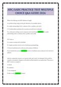 ADC&sol;AADC PRACTICE TEST MULTIPLE&NewLine;CHOICE Q&A GUIDE 2026