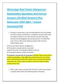 Mississippi Real Estate Salesperson &NewLine;Examination Questions And Correct &NewLine;Answers &lpar;Verified Answers&rpar; Plus &NewLine;Rationales 2026 Q&A &vert; Instant &NewLine;Download Pdf 