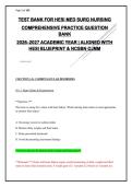 TEST BANK FOR HESI MED SURG NURSING &NewLine;COMPREHENSIVE PRACTICE QUESTION &NewLine;BANK &NewLine;2026&ndash;2027 ACADEMIC YEAR &vert; ALIGNED WITH &NewLine;HESI BLUEPRINT & NCSBN CJMM 