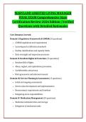 MARYLAND ASSISTED LIVING MANAGER &NewLine;FINAL EXAM Comprehensive State &NewLine;Certification Review 2026 Edition &vert; Verified &NewLine;Questions with Detailed Rationales 