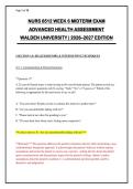 NURS 6512 WEEK 6 MIDTERM EXAM ADVANCED HEALTH ASSESSMENT WALDEN UNIVERSITY &vert; 2026&ndash;2027 EDITION 