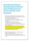 Kansas Real Estate Salesperson &NewLine;Examination Questions And Correct &NewLine;Answers &lpar;Verified Answers&rpar; Plus &NewLine;Rationales 2026 Q&A &vert; Instant &NewLine;Download Pdf