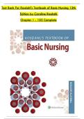 Test Bank for Rosdahl's Textbook of Basic Nursing&comma; 12th Edition by Caroline Bunker Rosdahl &vert; Complete Chapters 1&ndash;103 &vert; Verified Questions & Answers with Detailed Rationales &vert; NCLEX-PN&reg; Prep &vert; LPN&sol;LVN Student Resource &vert; 2025&sol;2026 Newest Version &vert; A&plus;