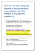 Connecticut Real Estate Salesperson &NewLine;Examination Questions And Correct &NewLine;Answers &lpar;Verified Answers&rpar; Plus &NewLine;Rationales 2026 Q&A &vert; Instant &NewLine;Download Pdf 