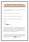 Air Methods Critical Care Review &vert;&NewLine;Pediatrics Practice Exam 2026 Guide