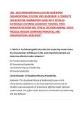 LDR - 302S ORGANIZATIONAL CULTURE MASTERING ORGANIZATIONAL CULTURE AND LEADERSHIP&colon; A COMPLETE 200-QUESTION EXAMINATION GUIDE WITH DETAILED RATIONALES COVERING LEADERSHIP THEORIES&comma; TOXIC BEHAVIOR RECOGNITION&comma; ETHICAL DECISION-MAKING&comma; DEOCS PROCESS&comma; MISSION