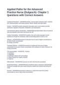 Applied Patho for the Advanced Practice Nurse &lpar;Dulgasch&rpar;- Chapter 1 Questions with Correct Answers&NewLine;&NewLine;