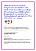 APEA 3P Actual Exam Test Bank&colon; Comprehensive Question Bank with Verified 100&percnt; Correct Answers&comma; In-Depth Clinical Rationales&comma; and Evidence-Based Explanations for Advanced Practice Nursing Students 