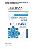 Test Bank for Safe Maternity & Pediatric Nursing Care exam with question 100 &percnt; correct 