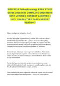 WGU D236 Pathophysiology EXAM STUDY &NewLine;GUIDE 2026&sol;2027 COMPLETE QUESTIONS &NewLine;WITH VERIFIED CORRECT ANSWERS &vert;&vert; &NewLine;100&percnt; GUARANTEED PASS <NEWEST &NewLine;VERSION> 