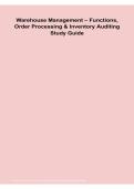Warehouse Management Functions&comma; Order Processing & Inventory Auditing Study Guide PDF 2026&sol;2027