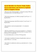 Sarah Michelle Live Review Study Guide &vert;&NewLine;Newest Questions and Answers &vert; Updated&NewLine;2026 &vert; Complete Review