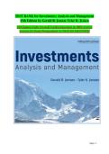 Investments Analysis and Management&comma; 15th Edition by Gerald R&period; Jensen & Tyler K&period; Jensen&colon; Complete Test Bank&semi; Exam Questions & Verified Answers &vert; Chapter-by-Chapter Study Guide