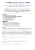 NSG 322 Behavioral Health Nursing Exam 3 2026-2027 QUESTIONS AND ANSWERS ALREADY GRADED A&plus;&period;&NewLine;100&percnt; Verified Solutions &vert; Updated Per Latest Guidelines &vert; Graded A&plus;