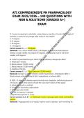VERIFIED ATI COMPREHENSIVE PN PHARMACOLOGY EXAM 2026&sol;2027 &ndash; 140 QUESTIONS WITH  NGN & SOLUTIONS &lpar;GRADED A&plus;&rpar;&NewLine;EXAM