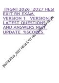 &lbrack;NGN&rsqb; 2026&lowbar;2027 HESI EXIT RN EXAM VERSION 1&lowbar; VERSION 7LATEST QUESTIONS AND ANSWERS NEW UPDATE