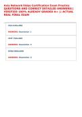 Axis Network Video Certification Exam Practice &NewLine;QUESTIONS AND CORRECT DETAILED ANSWERS&vert;&vert; &NewLine;VERIFIED 100&percnt; ALREADY GRADED A&plus; &vert;&vert; ACTUAL &NewLine;REAL FINAL EXAM