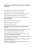 MCB 2004 FINAL EXAM QUESTIONS WITH VERIFIED ANSWERS