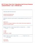 NY PI Exam Prep Part 3 Questions And Correct Answers &NewLine;&vert;&vert;Social Science - Law - Criminal Law