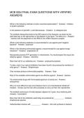MCB 2004 FINAL EXAM QUESTIONS WITH VERIFIED ANSWERS