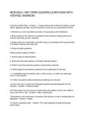 MCB 2004 L MID-TERM &lpar;QUIZZES&rpar; QUESTIONS WITH VERIFIED ANSWERS