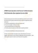 CPNRE Exam Questions And Correct Verified Answers With Rationales New Updated Version 2026