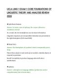 UCLA LING 1 EXAM 1 CORE FOUNDATIONS OF&NewLine;LINGUISTIC THEORY AND ANALYSIS REVIEW&NewLine;2026&NewLine;