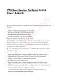 CPNRE Exam Questions And Correct Verified Answers Graded A&plus;