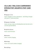UCLA LING 1 FINAL EXAM COMPREHENSIVE&NewLine;INTRODUCTORY LINGUISTICS STUDY GUIDE&NewLine;2026