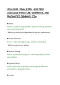 UCLA LING 1 FINAL EXAM HIGH-YIELD&NewLine;LANGUAGE STRUCTURE&comma; SEMANTICS&comma; AND&NewLine;PRAGMATICS SUMMARY 2026