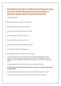 Foundational Training & Conditioning Techniques for Injury &NewLine;Prevention EXAM with Questions and Answers&sol;Plus a &NewLine;Rationale Updated 2026 A&plus;&sol;Instant Download PDF 