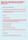 NURS 316A Exam 2 WITH CORRECT ACTUAL QUESTIONS AND &NewLine;CORRECTLY WELL DEFINED ANSWERS LATEST ALREADY &NewLine;GRADED A&plus; 2026 