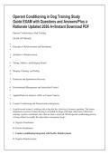 Operant Conditioning in Dog Training Study &NewLine;Guide EXAM with Questions and Answers&sol;Plus a &NewLine;Rationale Updated 2026 A&plus;&sol;Instant Download PDF