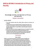 EHR Go AK1004&period;3 Introduction to Privacy and Security  correct & verified  100 &percnt; complete  and updated