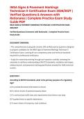 IMSA Signs & Pavement Markings Technician II Certification Exam 2026&sol;2027 &vert; Verified Questions & Answers with Rationales &vert; Complete Practice Exam Study Guide PDF