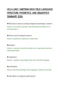 UCLA LING 1 MIDTERM HIGH-YIELD LANGUAGE&NewLine;STRUCTURE&comma; PHONETICS&comma; AND SEMANTICS&NewLine;SUMMARY 2026